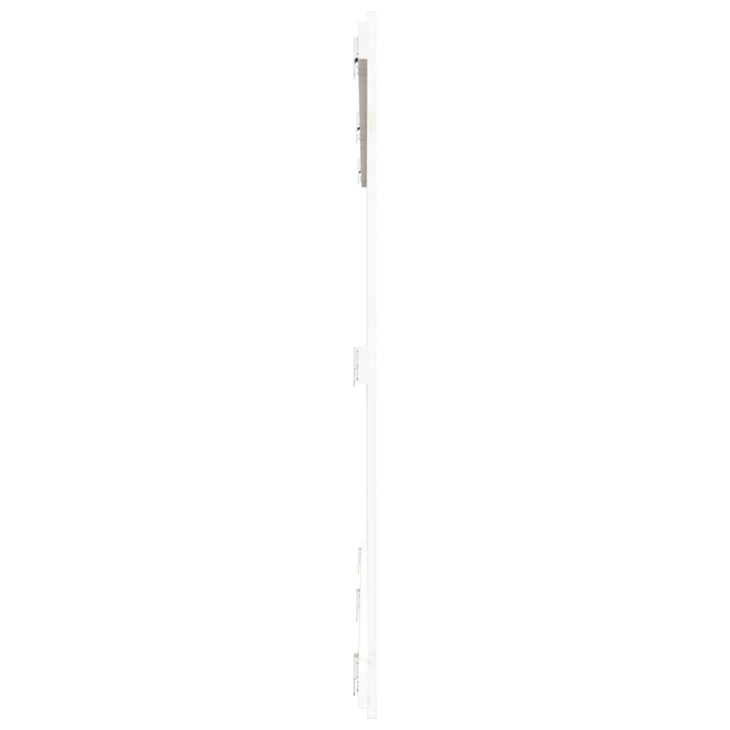 vidaXL Tăblie de pat pentru perete, alb, 204x3x110 cm, lemn masiv pin