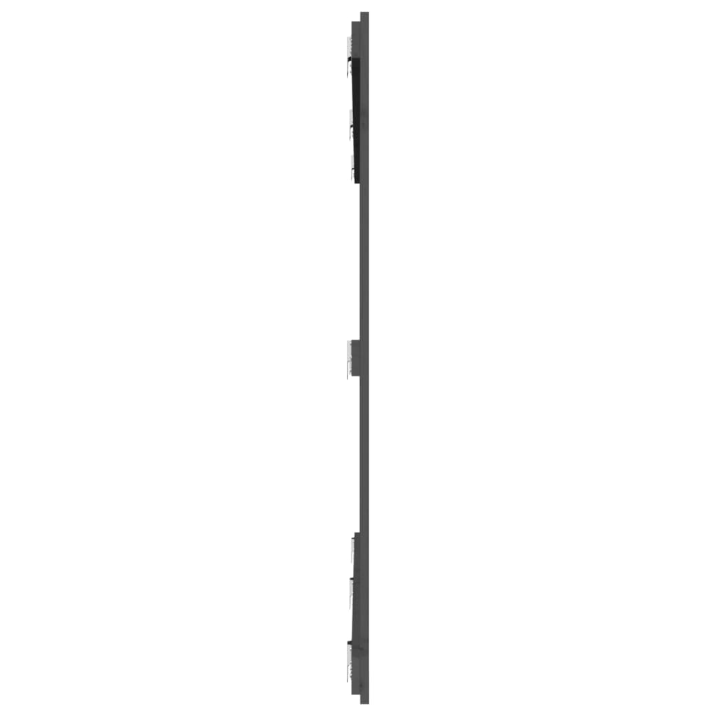 vidaXL Tăblie de pat pentru perete, gri, 204x3x110 cm, lemn masiv pin