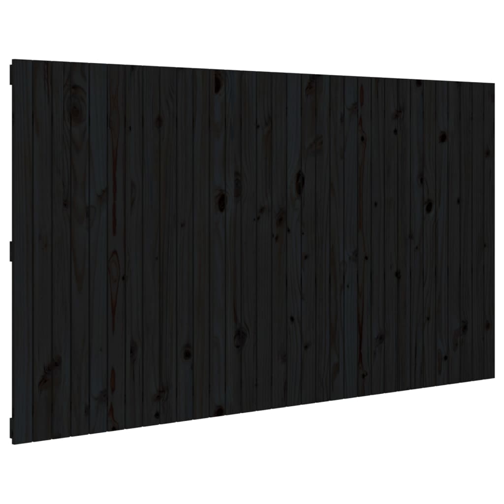 vidaXL Tăblie de pat pentru perete, negru, 204x3x110 cm lemn masiv pin