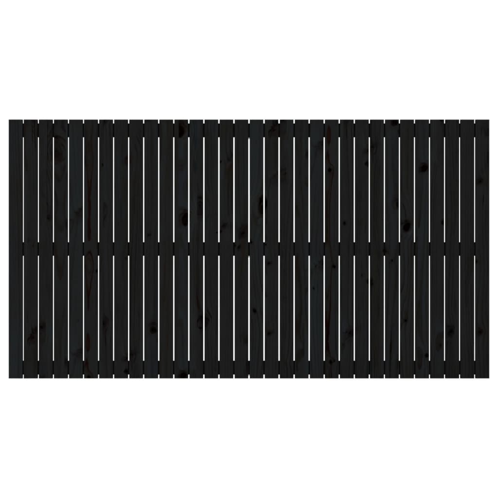 vidaXL Tăblie de pat pentru perete, negru, 204x3x110 cm lemn masiv pin