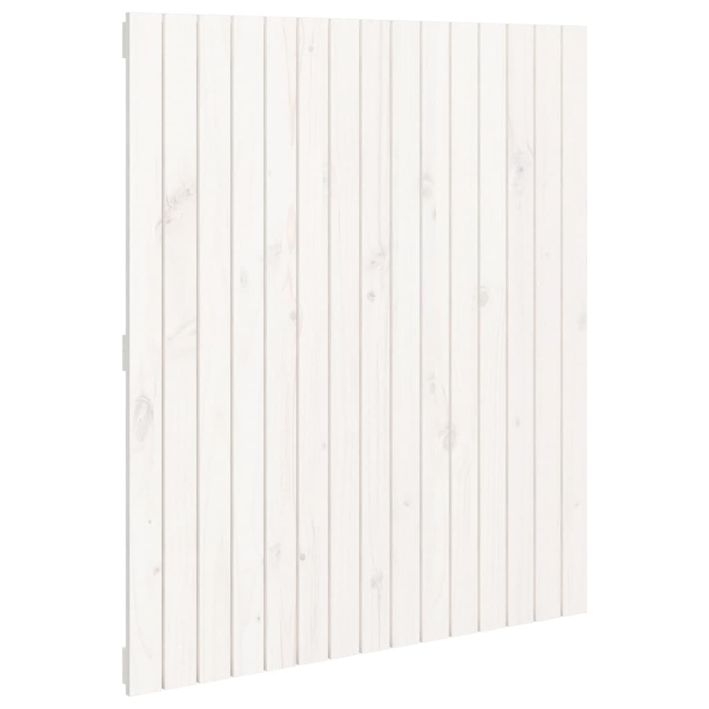 vidaXL Tăblie de pat pentru perete, alb, 95,5x3x110 cm, lemn masiv pin
