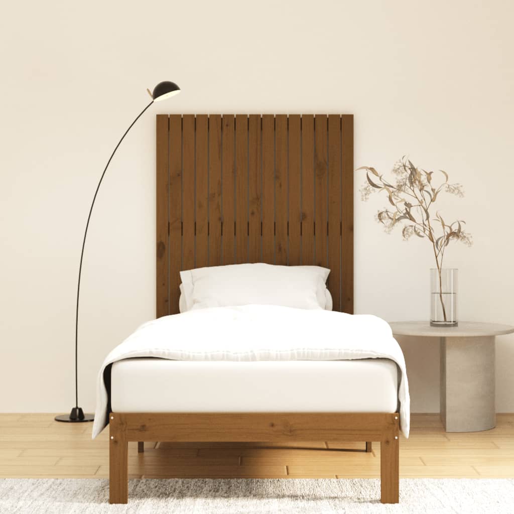 vidaXL Tăblie de pat de perete maro miere 95,5x3x110 cm lemn masiv pin