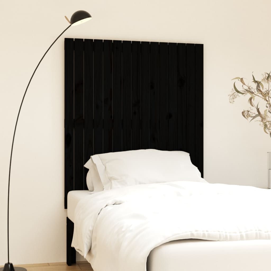vidaXL Tăblie de pat pentru perete, negru 95,5x3x110 cm lemn masiv pin vidaXL Tăblie de pat pentru perete, negru 95,5x3x110 cm lemn masiv pin