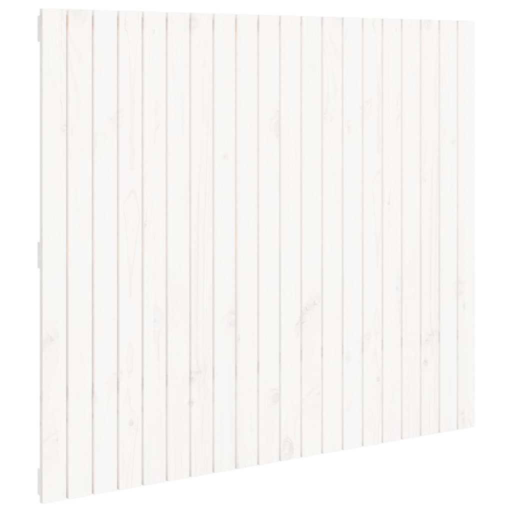vidaXL Tăblie de pat pentru perete, alb, 127,5x3x110 cm lemn masiv pin