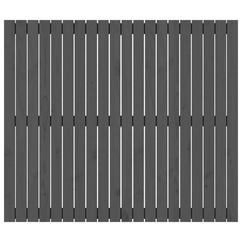 vidaXL Tăblie de pat pentru perete, gri, 127,5x3x110 cm lemn masiv pin