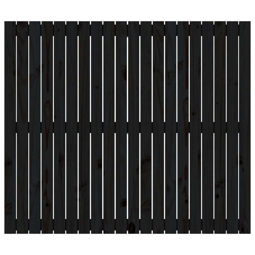 vidaXL Tăblie de pat pentru perete negru 127,5x3x110 cm lemn masiv pin