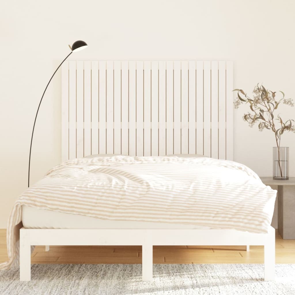 vidaXL Tăblie de pat pentru perete, alb, 146,5x3x110 cm lemn masiv pin