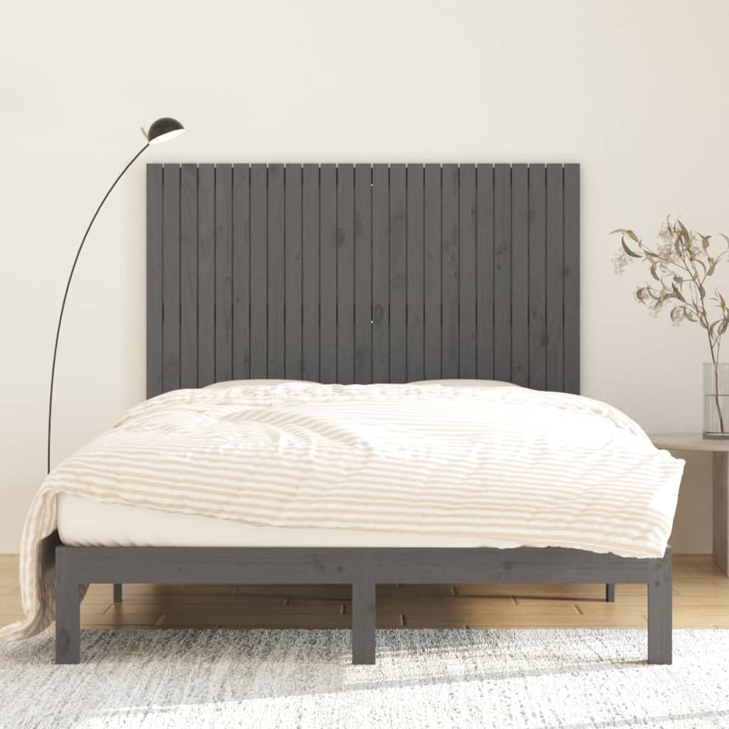 vidaXL Tăblie de pat pentru perete, gri, 159,5x3x110 cm lemn masiv pin