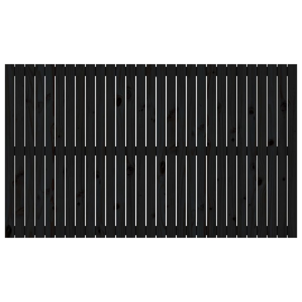 vidaXL Tăblie de pat pentru perete, negru, 185x3x110 cm lemn masiv pin