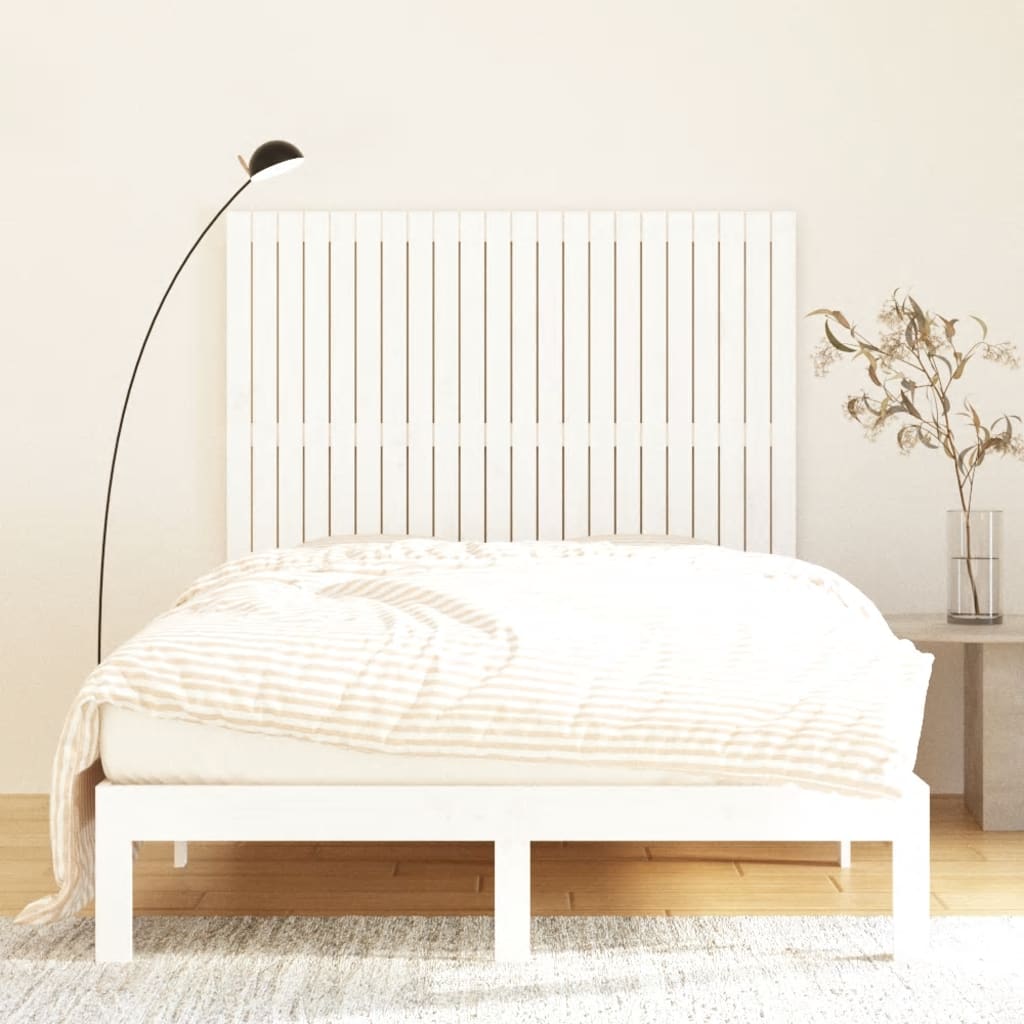 vidaXL Tăblie de pat pentru perete, alb, 140x3x110 cm, lemn masiv pin