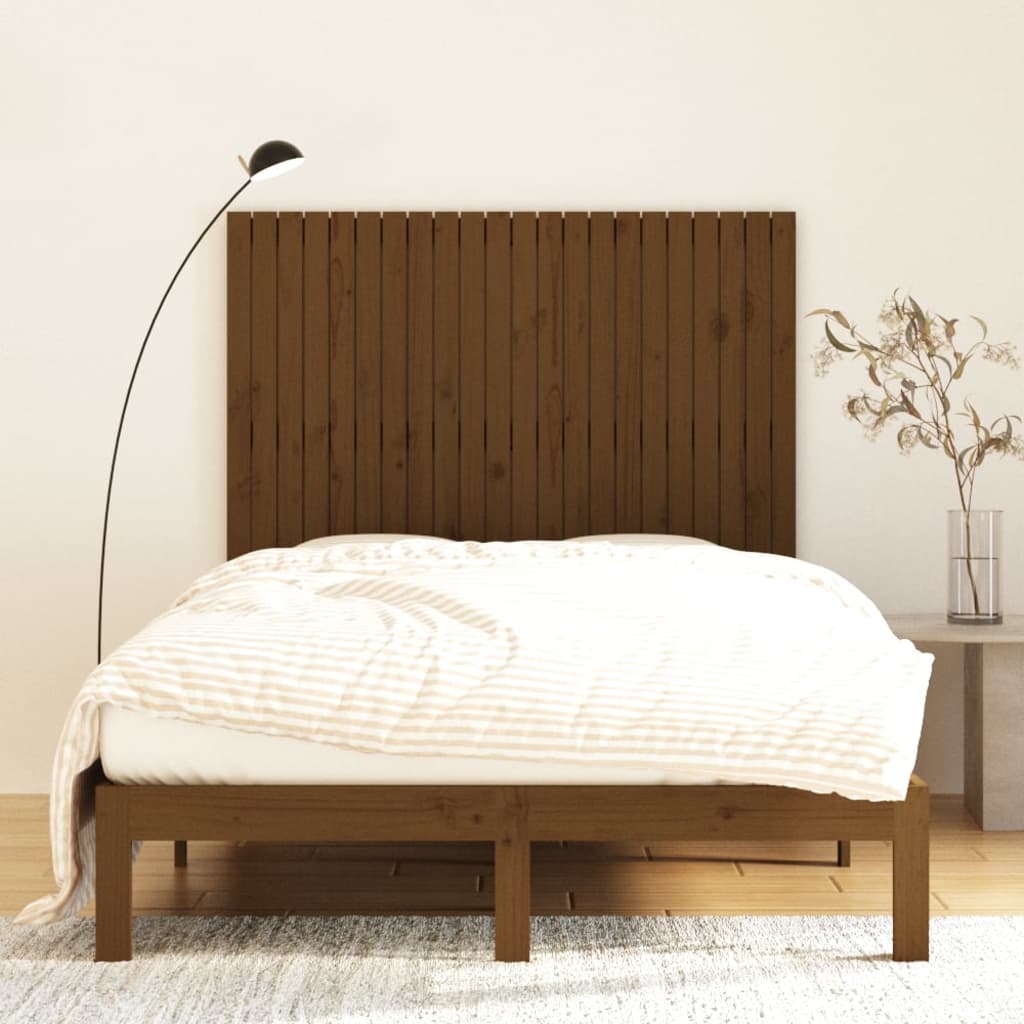 vidaXL Tăblie de pat pentru perete, maro miere, 140x3x110 cm, lemn pin