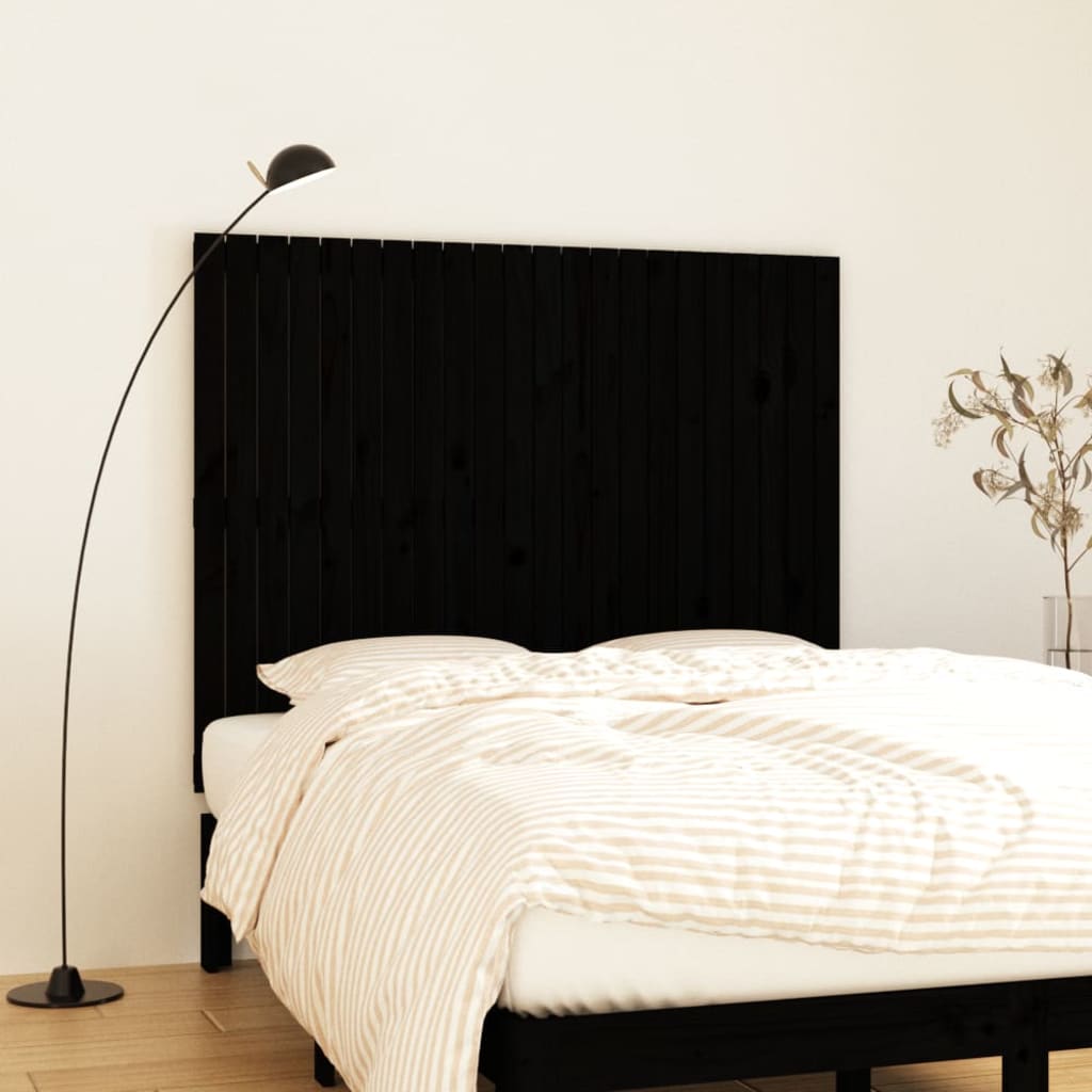 vidaXL Tăblie de pat pentru perete, negru, 140x3x110 cm lemn masiv pin vidaXL Tăblie de pat pentru perete, negru, 140x3x110 cm lemn masiv pin