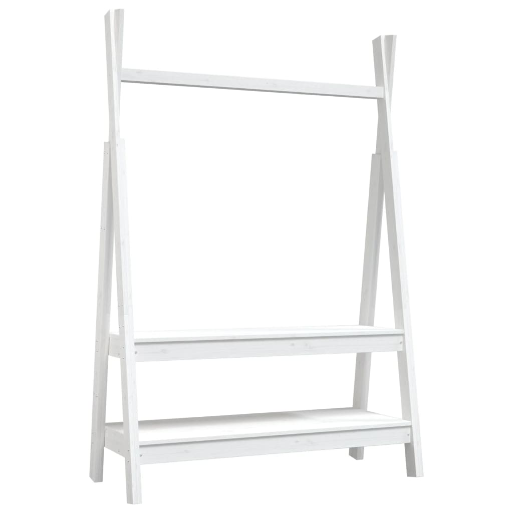 vidaXL Suport pentru haine, alb, 100x45,5x150 cm, lemn masiv de pin vidaXL Suport pentru haine, alb, 100x45,5x150 cm, lemn masiv de pin