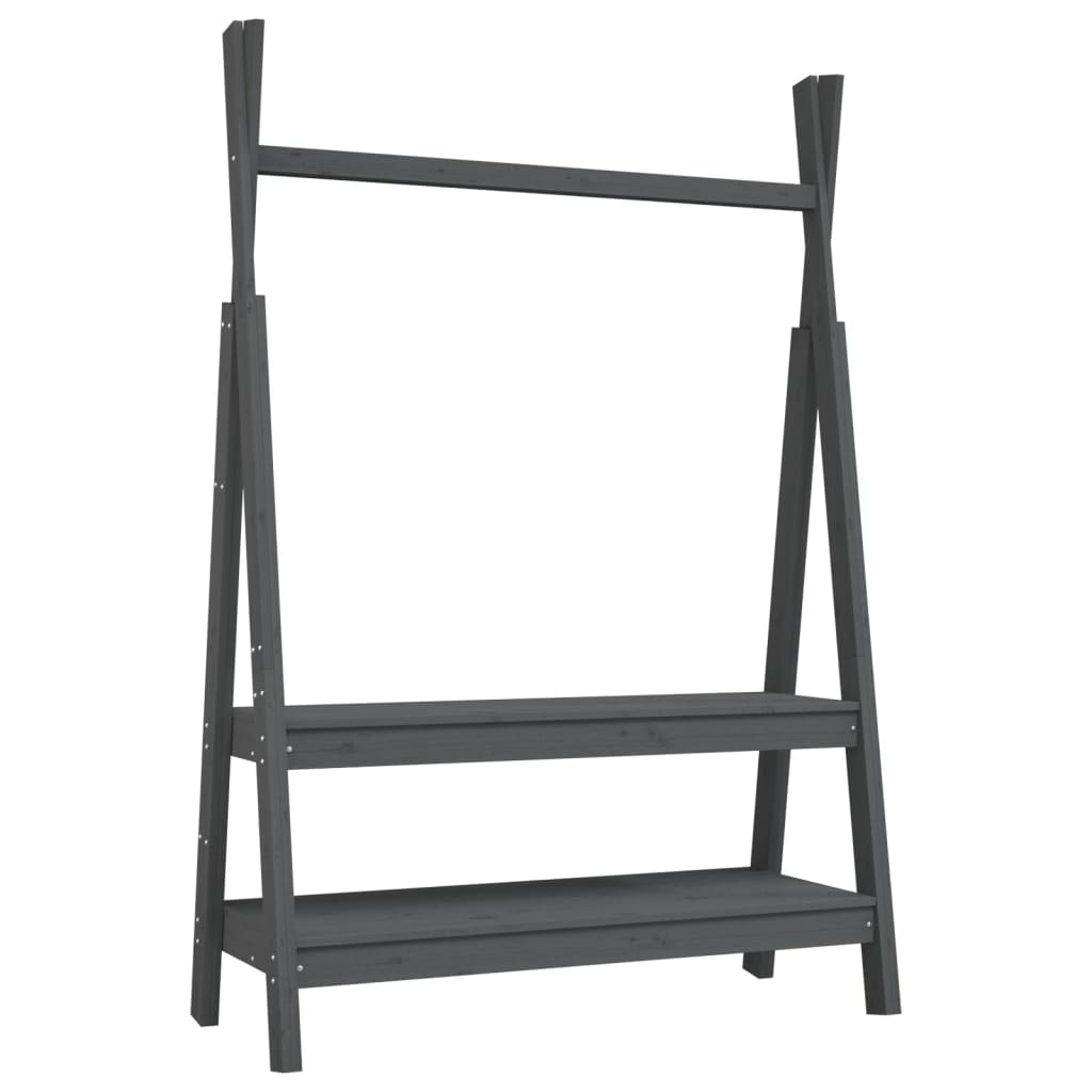 vidaXL Suport pentru haine, gri, 100x45,5x150 cm, lemn masiv de pin vidaXL Suport pentru haine, gri, 100x45,5x150 cm, lemn masiv de pin