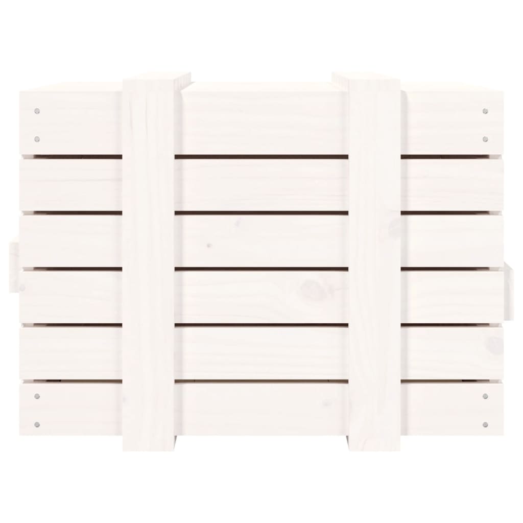 vidaXL Cutie de depozitare, alb, 58x40,5x42 cm, lemn masiv de pin vidaXL Cutie de depozitare, alb, 58x40,5x42 cm, lemn masiv de pin