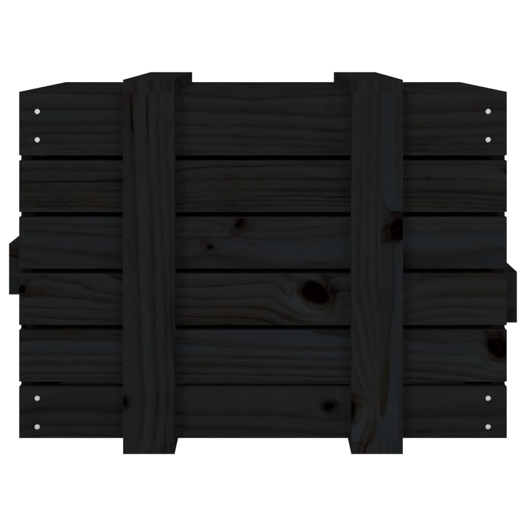 vidaXL Cutie de depozitare, negru, 58x40,5x42 cm, lemn masiv de pin vidaXL Cutie de depozitare, negru, 58x40,5x42 cm, lemn masiv de pin