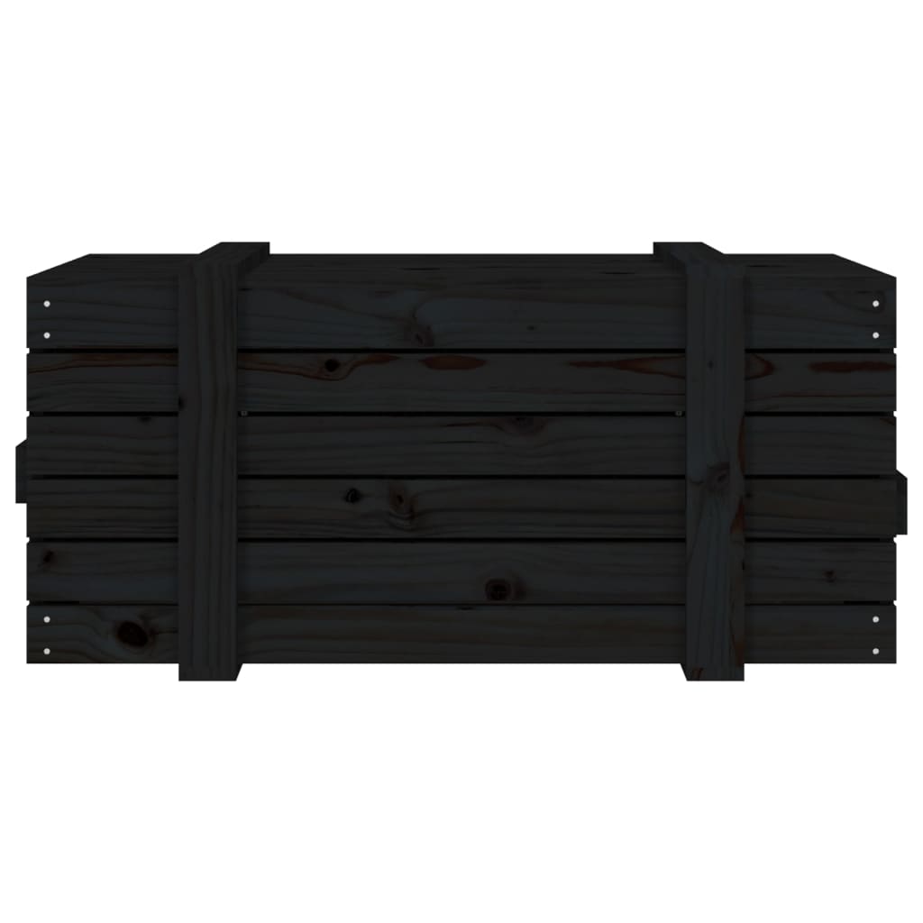 vidaXL Cutie de depozitare, negru, 91x40,5x42 cm, lemn masiv de pin vidaXL Cutie de depozitare, negru, 91x40,5x42 cm, lemn masiv de pin