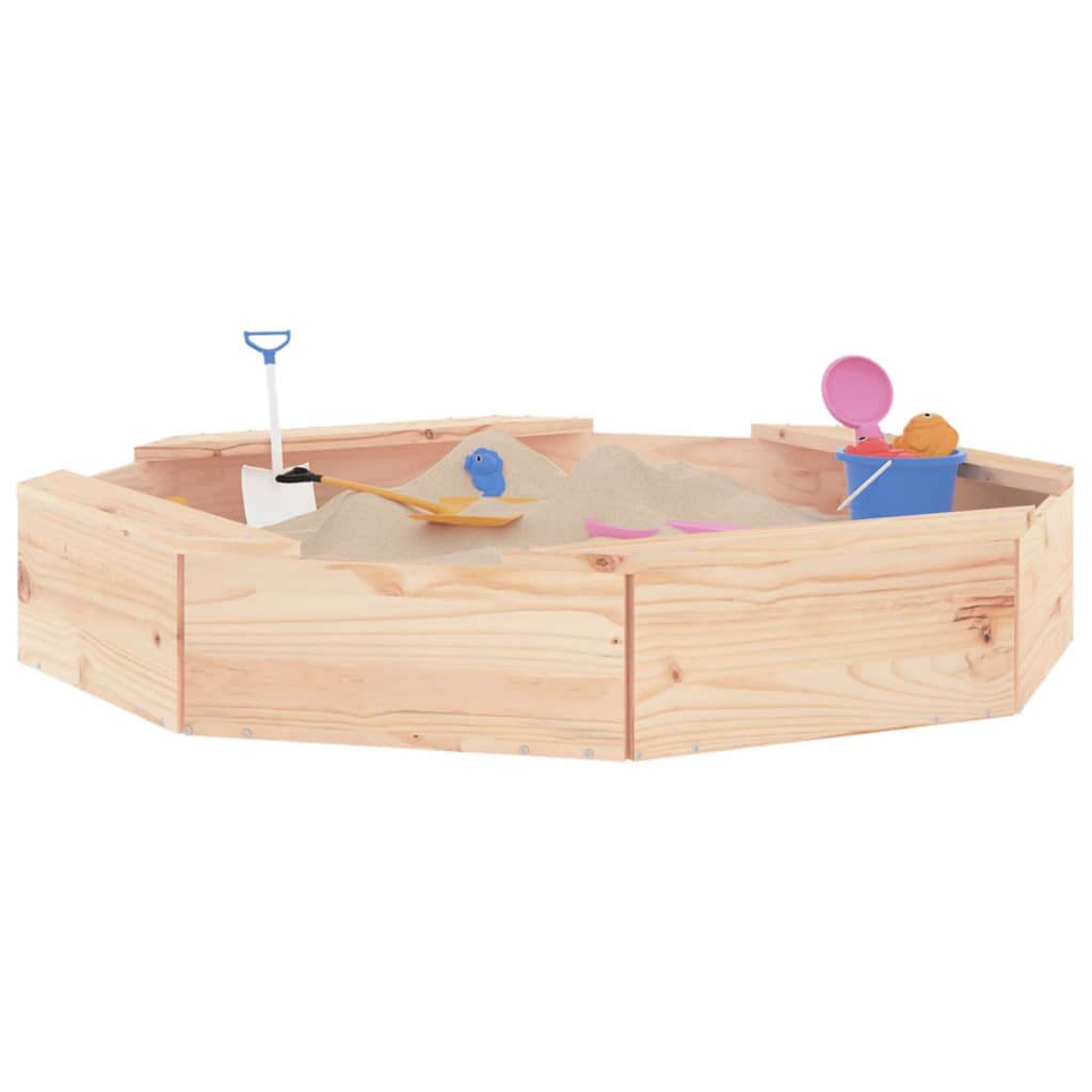 vidaXL Cutie de nisip cu scaune octogonale, lemn masiv de pin vidaXL Cutie de nisip cu scaune octogonale, lemn masiv de pin