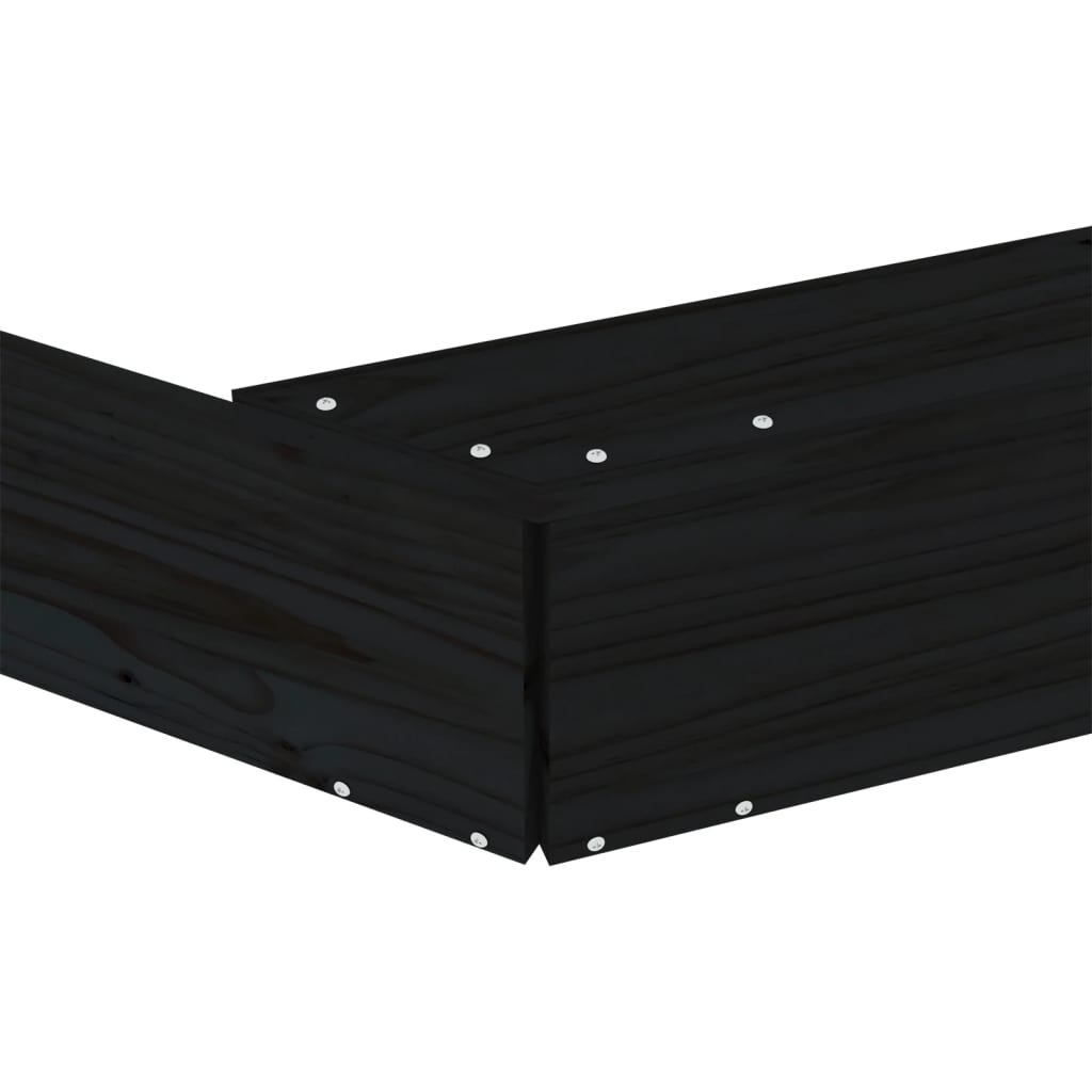 vidaXL Cutie de nisip cu scaune octogonale, negru, lemn masiv de pin vidaXL Cutie de nisip cu scaune octogonale, negru, lemn masiv de pin