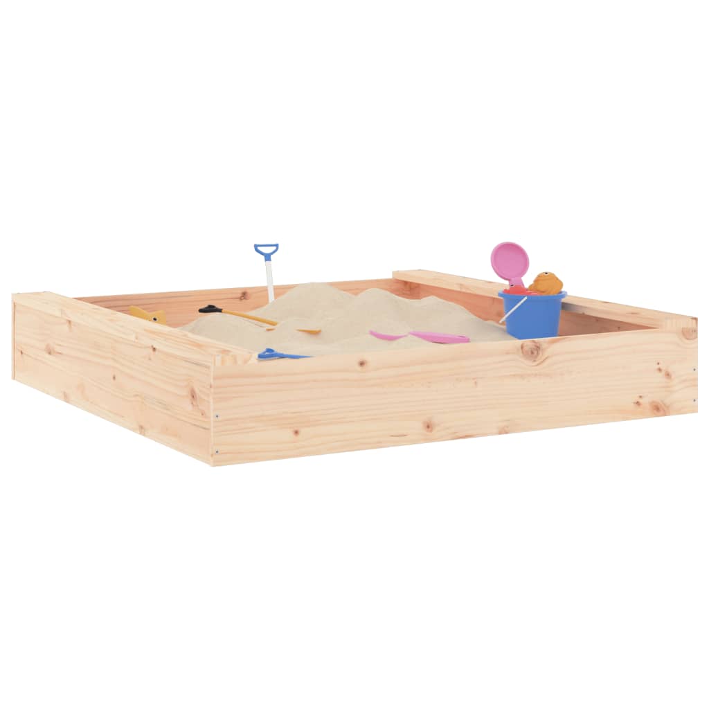 vidaXL Cutie de nisip pătrată cu scaune, lemn masiv de pin vidaXL Cutie de nisip pătrată cu scaune, lemn masiv de pin