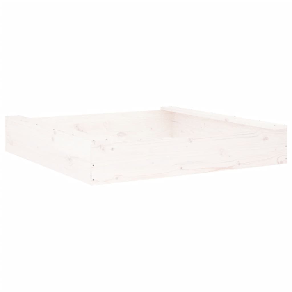 vidaXL Cutie de nisip pătrată cu scaune, alb, lemn masiv de pin vidaXL Cutie de nisip pătrată cu scaune, alb, lemn masiv de pin