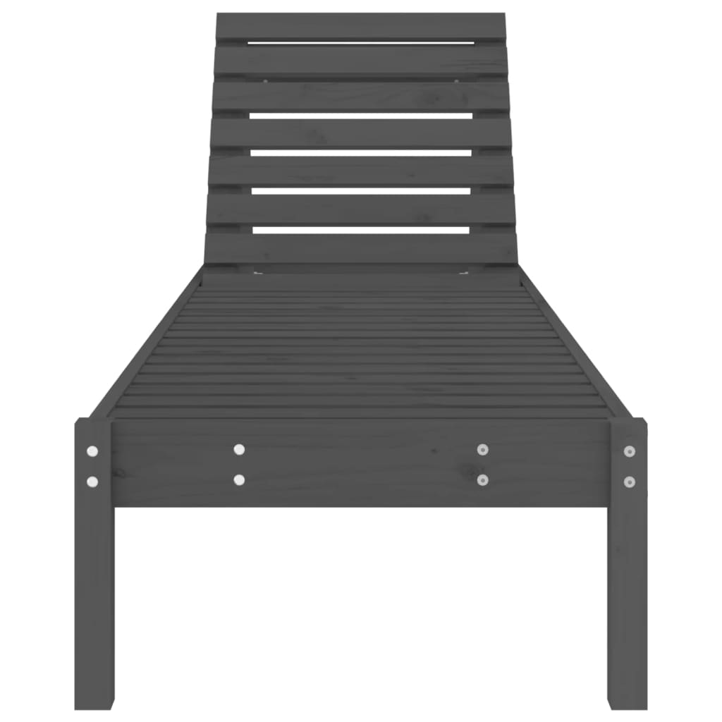 vidaXL Șezlonguri, 2 buc., gri, 199,5x60x74 cm, lemn masiv pin vidaXL Șezlonguri, 2 buc., gri, 199,5x60x74 cm, lemn masiv pin