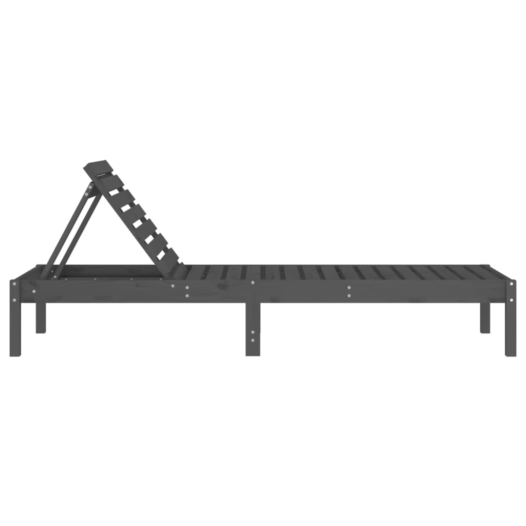 vidaXL Șezlonguri, 2 buc., gri, 199,5x60x74 cm, lemn masiv pin vidaXL Șezlonguri, 2 buc., gri, 199,5x60x74 cm, lemn masiv pin