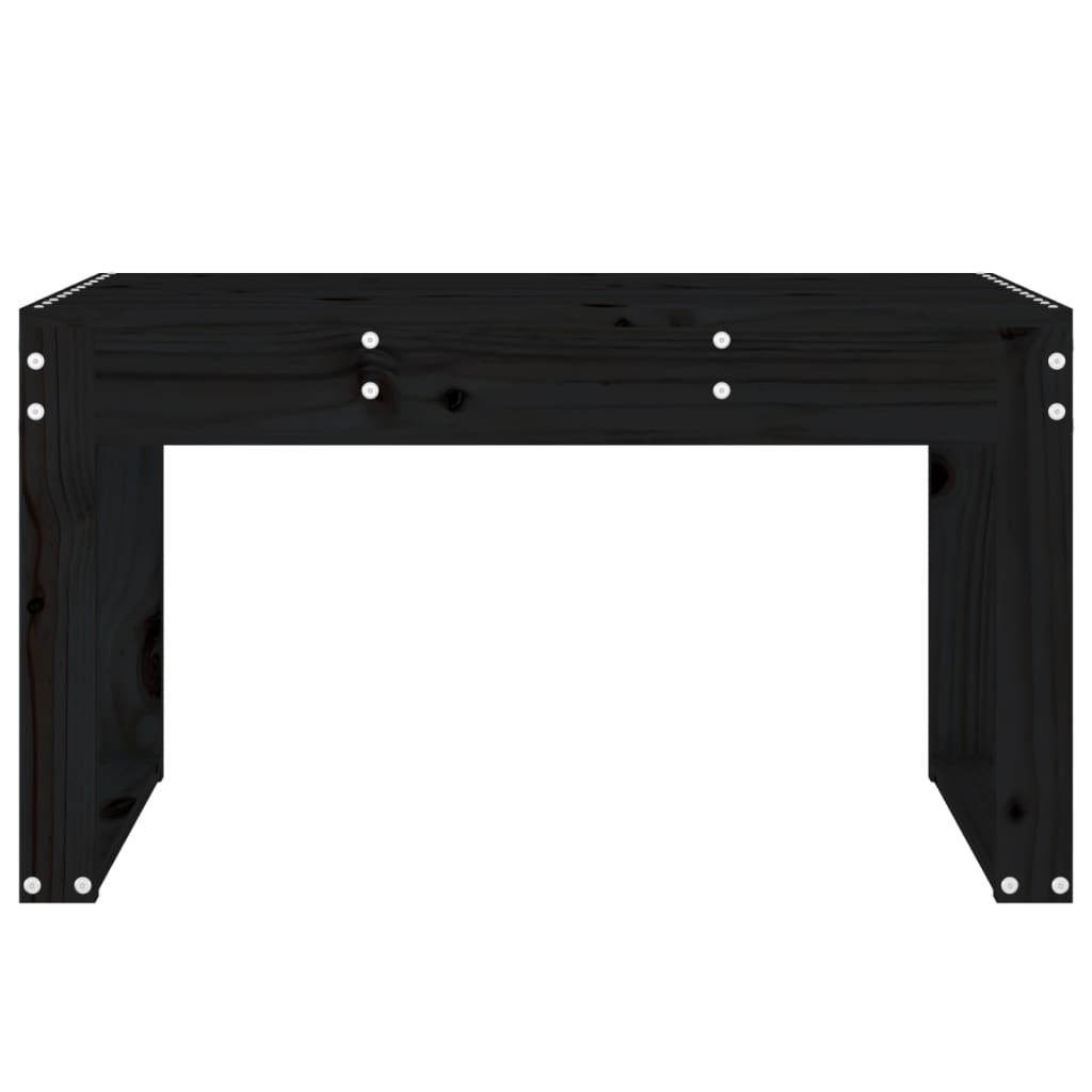 vidaXL Bancă de grădină, negru, 80x38x45 cm, lemn masiv de pin