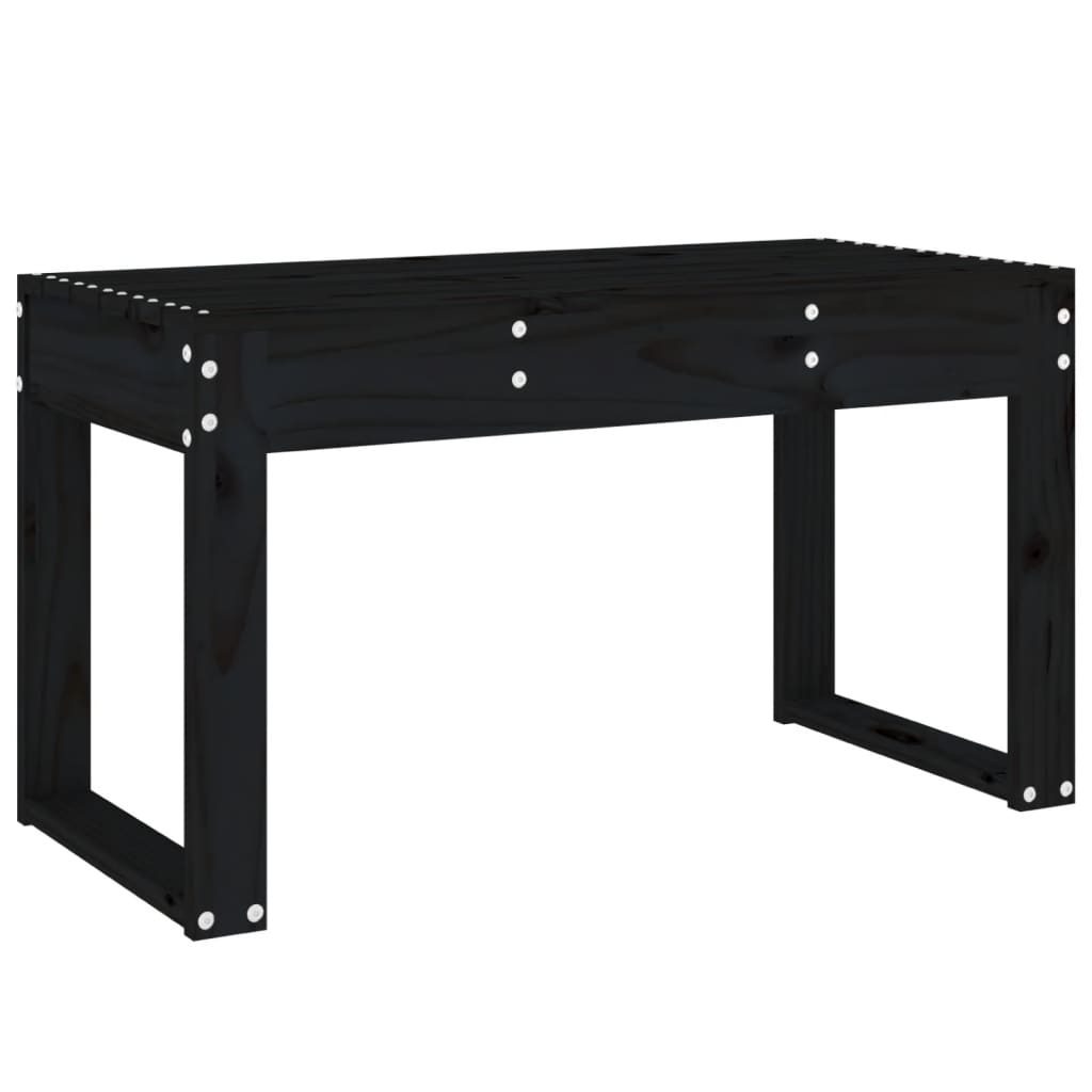vidaXL Bancă de grădină, negru, 80x38x45 cm, lemn masiv de pin