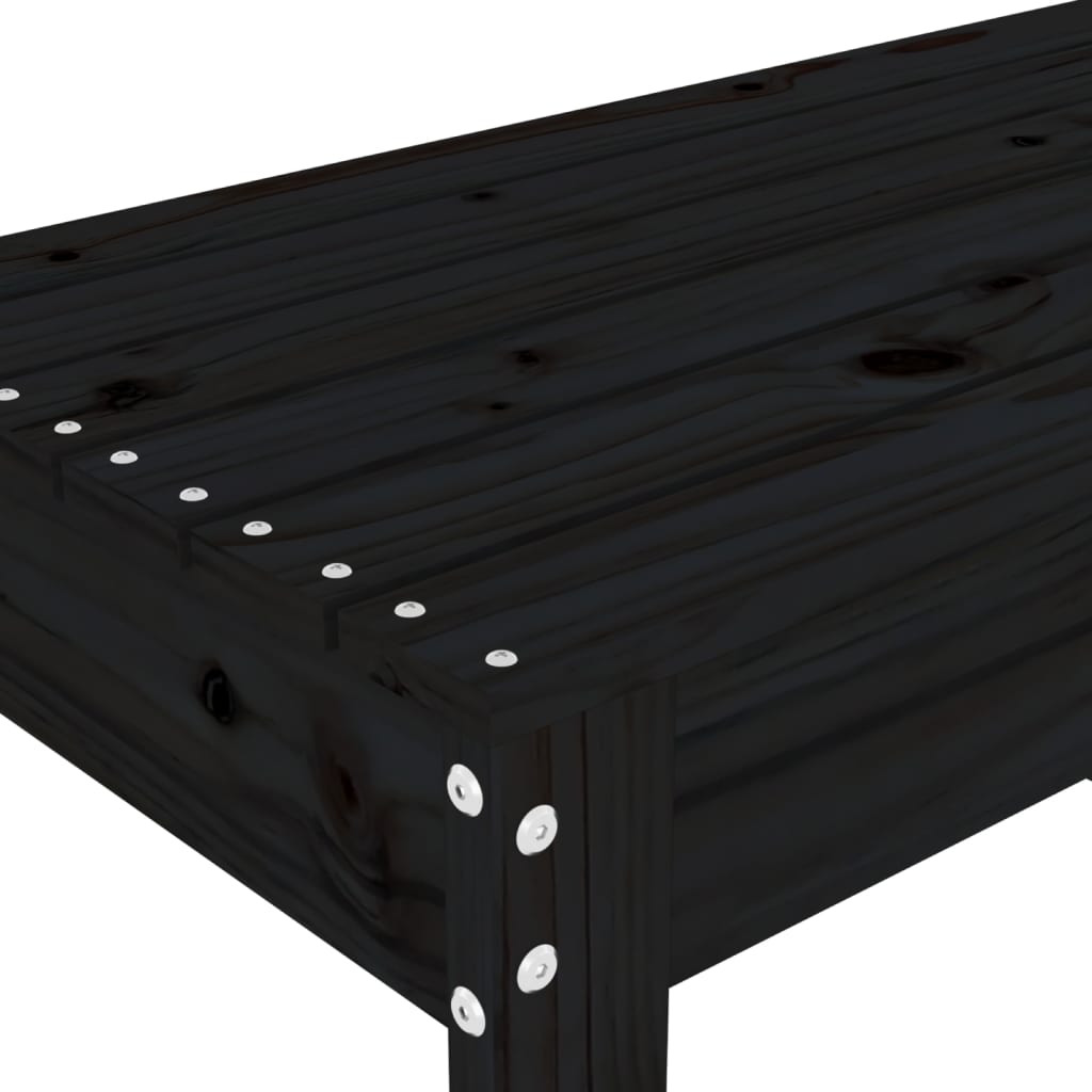 vidaXL Bancă de grădină, negru, 80x38x45 cm, lemn masiv de pin