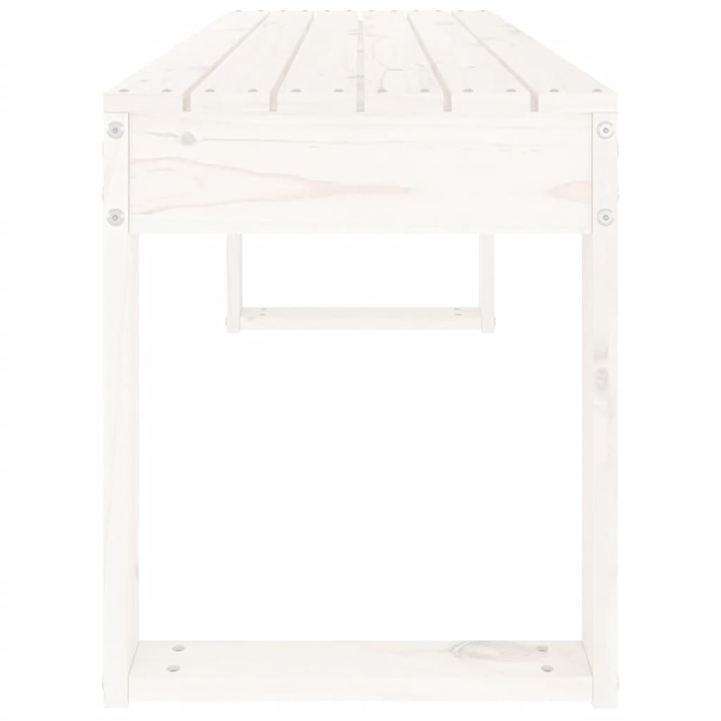 vidaXL Bancă de grădină, alb, 110x38x45 cm, lemn masiv de pin vidaXL Bancă de grădină, alb, 110x38x45 cm, lemn masiv de pin