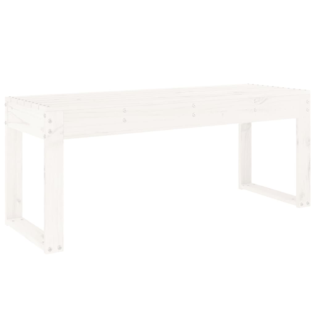 vidaXL Bancă de grădină, alb, 110x38x45 cm, lemn masiv de pin vidaXL Bancă de grădină, alb, 110x38x45 cm, lemn masiv de pin