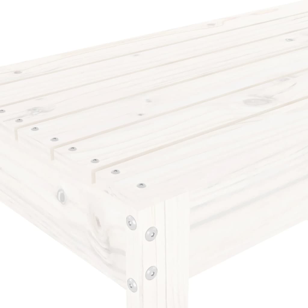 vidaXL Bancă de grădină, alb, 110x38x45 cm, lemn masiv de pin vidaXL Bancă de grădină, alb, 110x38x45 cm, lemn masiv de pin