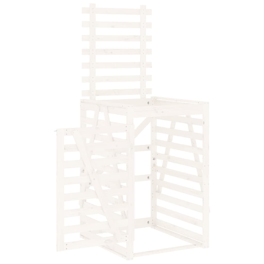 vidaXL Depozitare coș de gunoi, alb, 84x90x128,5 cm, lemn masiv de pin vidaXL Depozitare coș de gunoi, alb, 84x90x128,5 cm, lemn masiv de pin