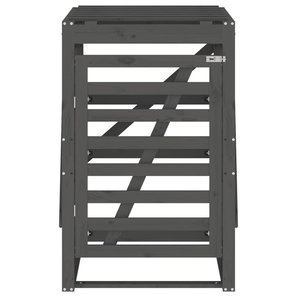 vidaXL Depozitare coș de gunoi, gri, 84x90x128,5 cm, lemn masiv de pin vidaXL Depozitare coș de gunoi, gri, 84x90x128,5 cm, lemn masiv de pin