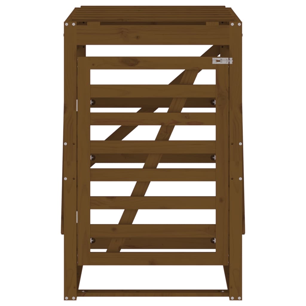 vidaXL Depozitare pubelă gunoi, maro, 84x90x128,5 cm lemn masiv de pin