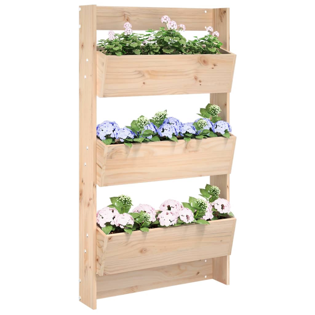 vidaXL Jardinieră de perete cu 3 niveluri 60x18,5x110 cm lemn pin vidaXL Jardinieră de perete cu 3 niveluri 60x18,5x110 cm lemn pin