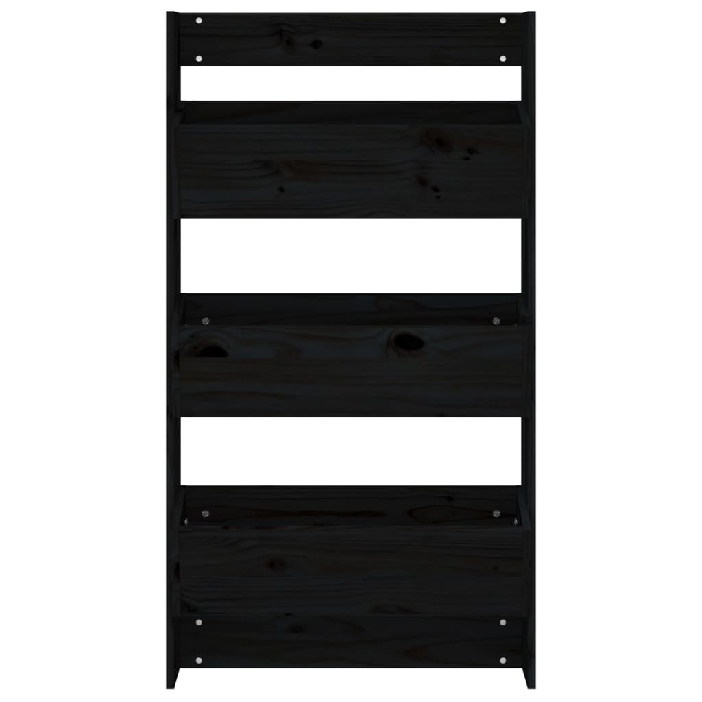 vidaXL Jardinieră de perete cu 3 niveluri negru 60x18,5x110cm lemn pin vidaXL Jardinieră de perete cu 3 niveluri negru 60x18,5x110cm lemn pin