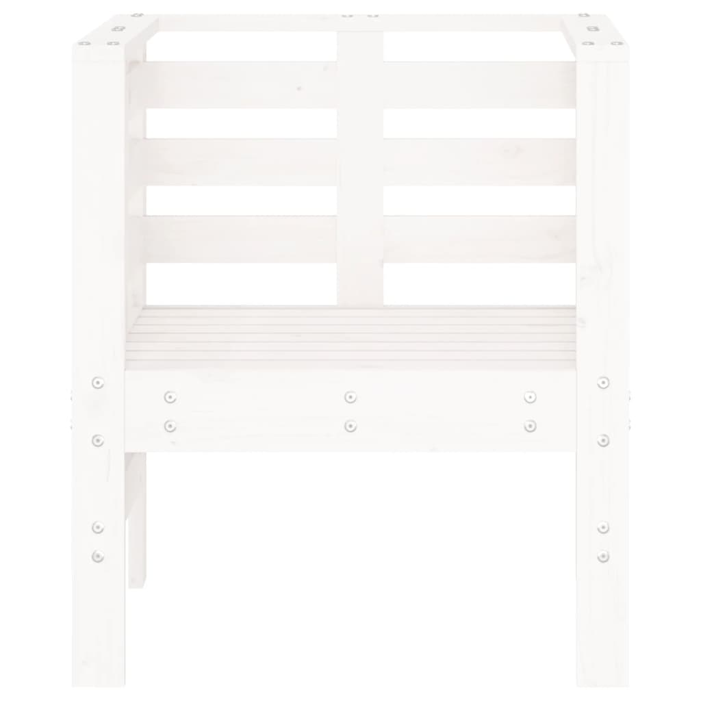 vidaXL Scaune de grădină, 2 buc., alb, 61,5x53x71 cm, lemn masiv pin