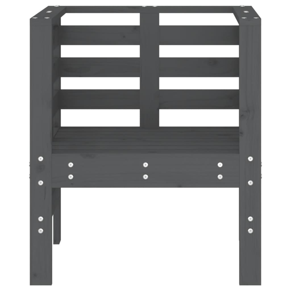 vidaXL Scaune de grădină, 2 buc., gri, 61,5x53x71 cm, lemn masiv pin