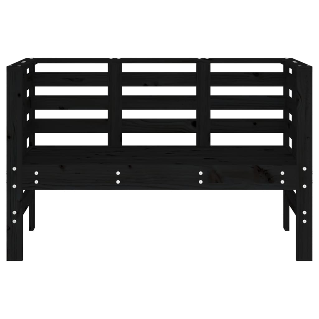 vidaXL Bancă de grădină, negru, 111,5x53x71 cm, lemn masiv de pin vidaXL Bancă de grădină, negru, 111,5x53x71 cm, lemn masiv de pin