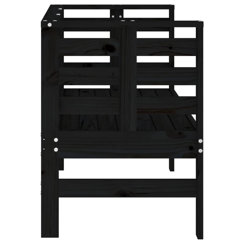vidaXL Bancă de grădină, negru, 111,5x53x71 cm, lemn masiv de pin vidaXL Bancă de grădină, negru, 111,5x53x71 cm, lemn masiv de pin