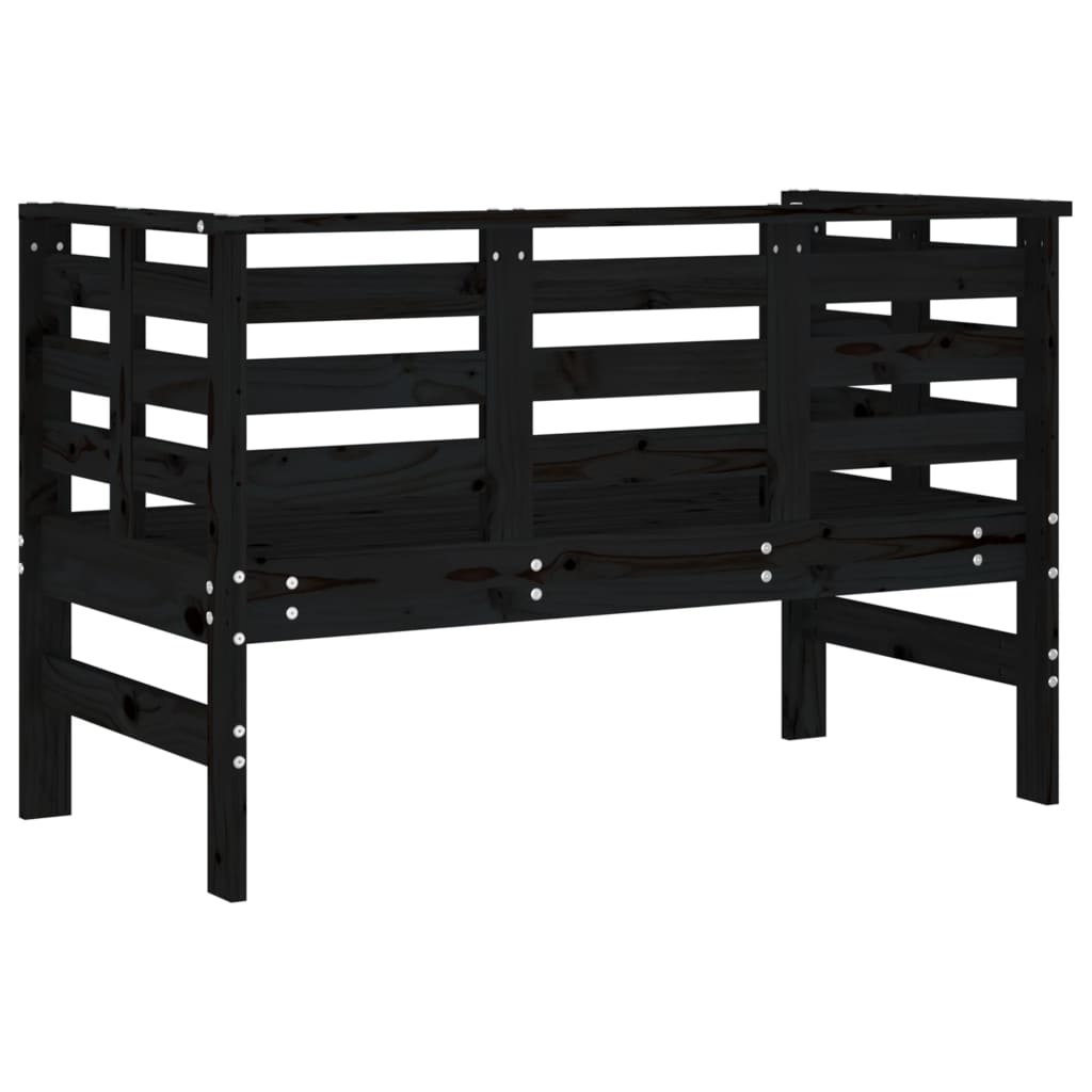 vidaXL Bancă de grădină, negru, 111,5x53x71 cm, lemn masiv de pin vidaXL Bancă de grădină, negru, 111,5x53x71 cm, lemn masiv de pin