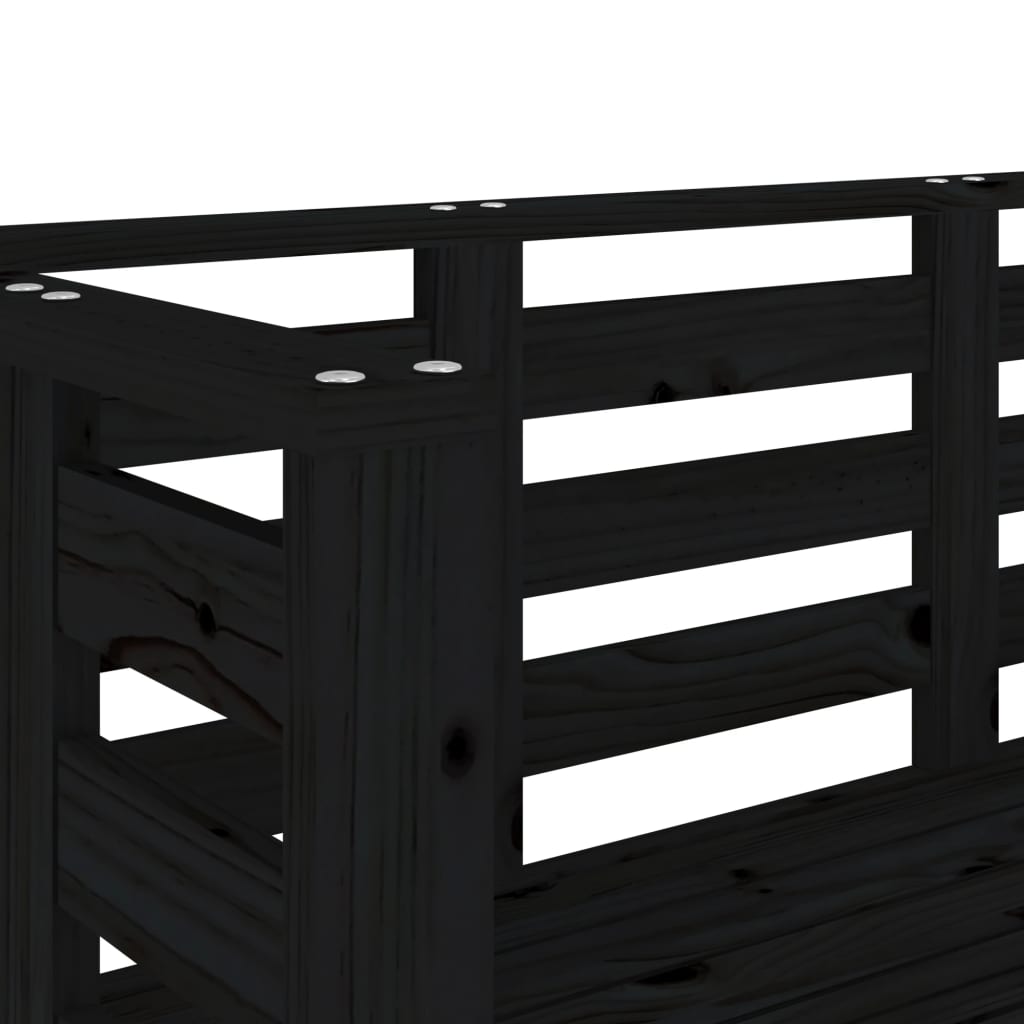 vidaXL Bancă de grădină, negru, 111,5x53x71 cm, lemn masiv de pin vidaXL Bancă de grădină, negru, 111,5x53x71 cm, lemn masiv de pin