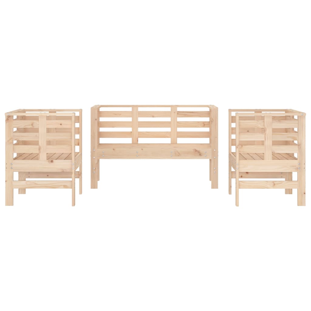 vidaXL Set mobilier de grădină, 3 piese, lemn masiv de pin vidaXL Set mobilier de grădină, 3 piese, lemn masiv de pin