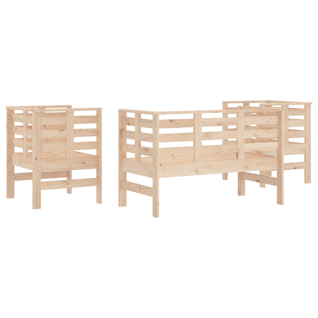 vidaXL Set mobilier de grădină, 3 piese, lemn masiv de pin vidaXL Set mobilier de grădină, 3 piese, lemn masiv de pin