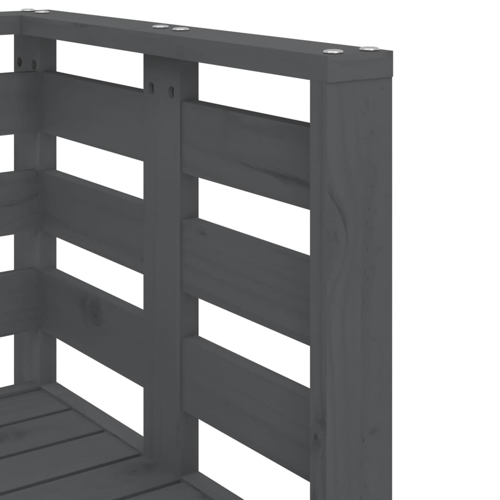 vidaXL Set mobilier de grădină, 3 piese, gri, lemn masiv de pin