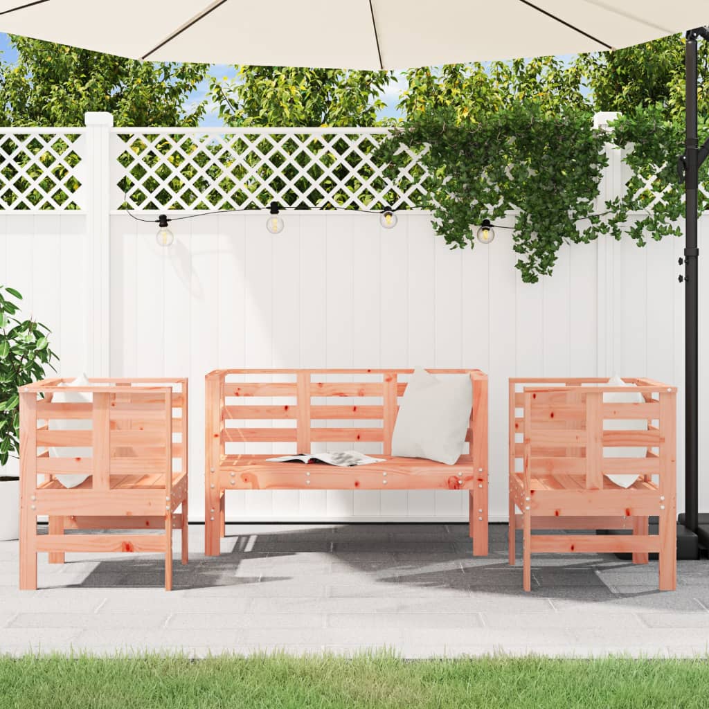 vidaXL Set mobilier de grădină, 3 piese, lemn masiv douglas vidaXL Set mobilier de grădină, 3 piese, lemn masiv douglas