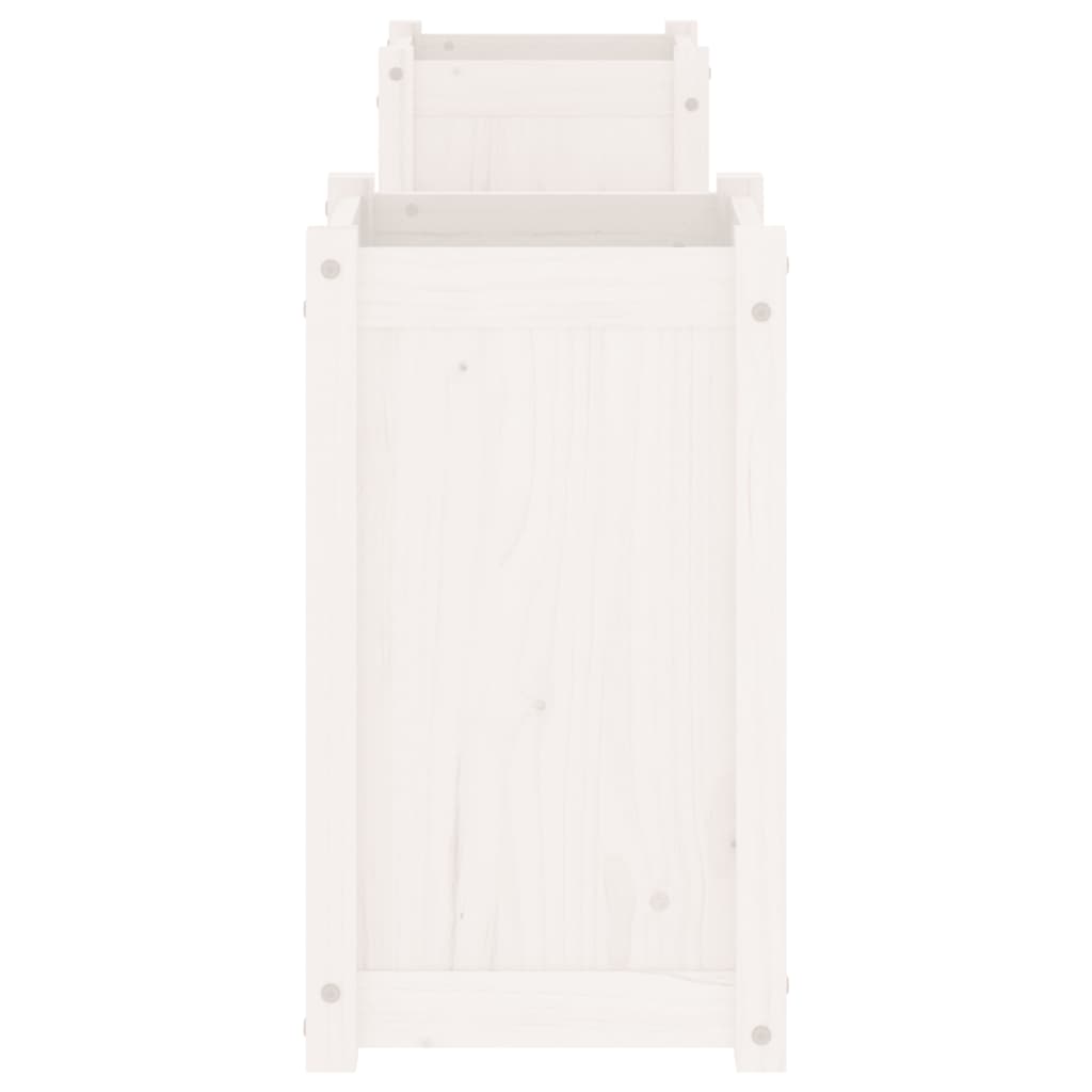 vidaXL Banchetă cu jardiniere, alb, 180x36x63 cm, lemn masiv de pin