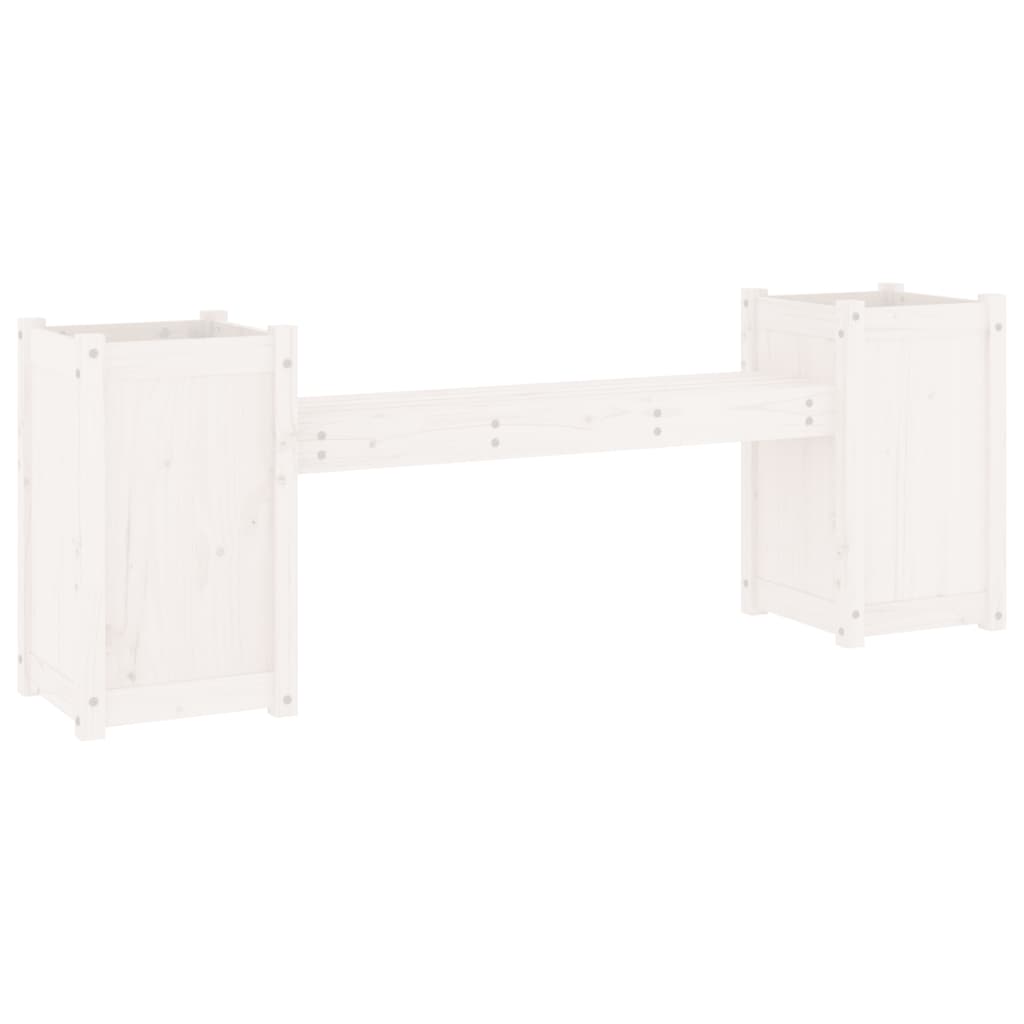 vidaXL Banchetă cu jardiniere, alb, 180x36x63 cm, lemn masiv de pin